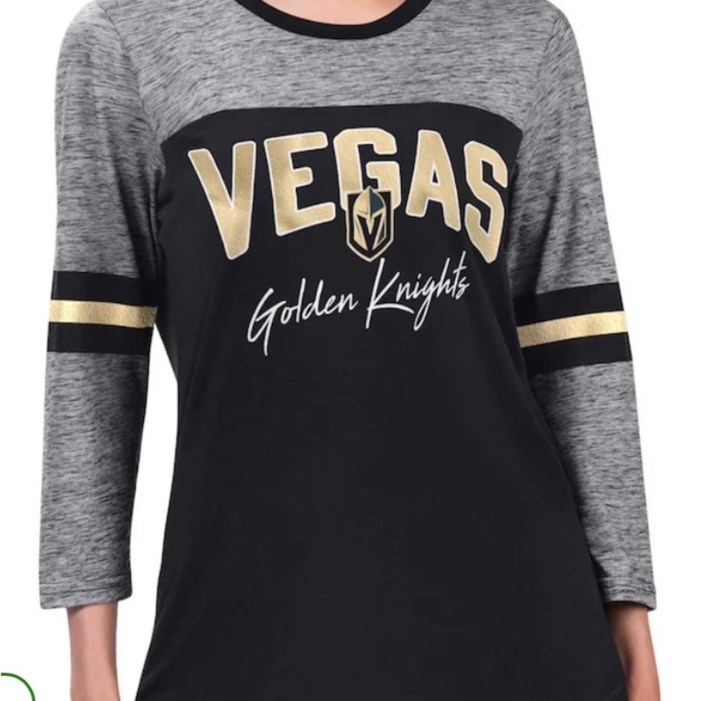 Women’s Vegas Golden Knights 3/4 length shirt. Size L.